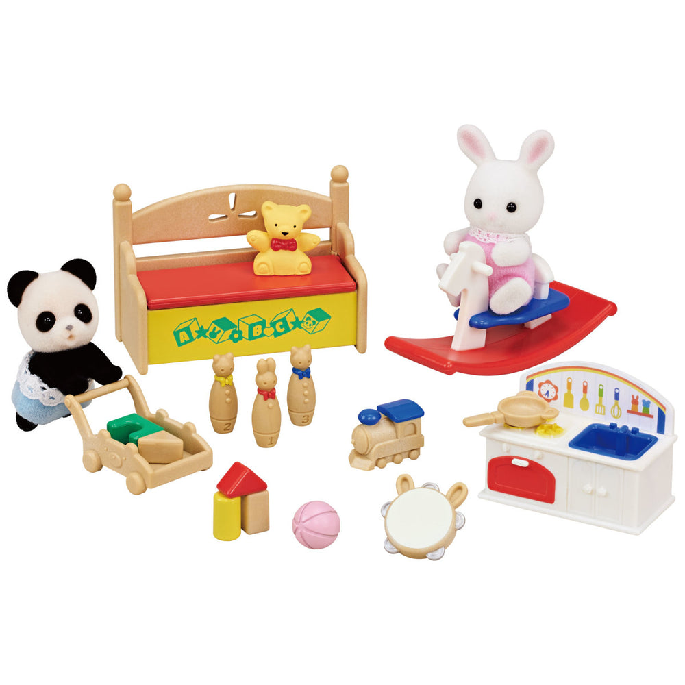 Calico Critters Baby's Toy Box -Snow Rabbit & Panda Babies