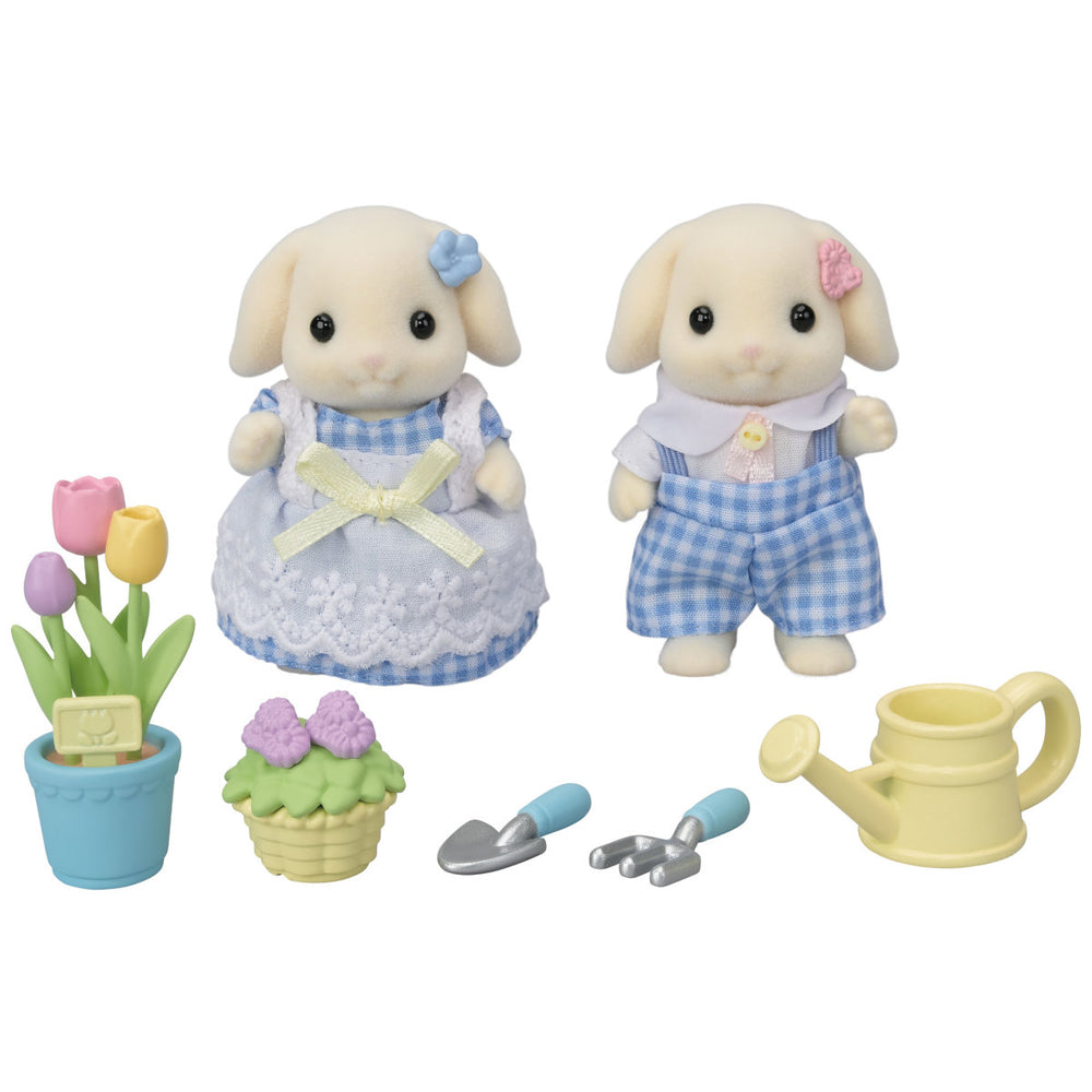 Calico Critters Blossom Gardening Set -Flora Rabbit Sister & Brother