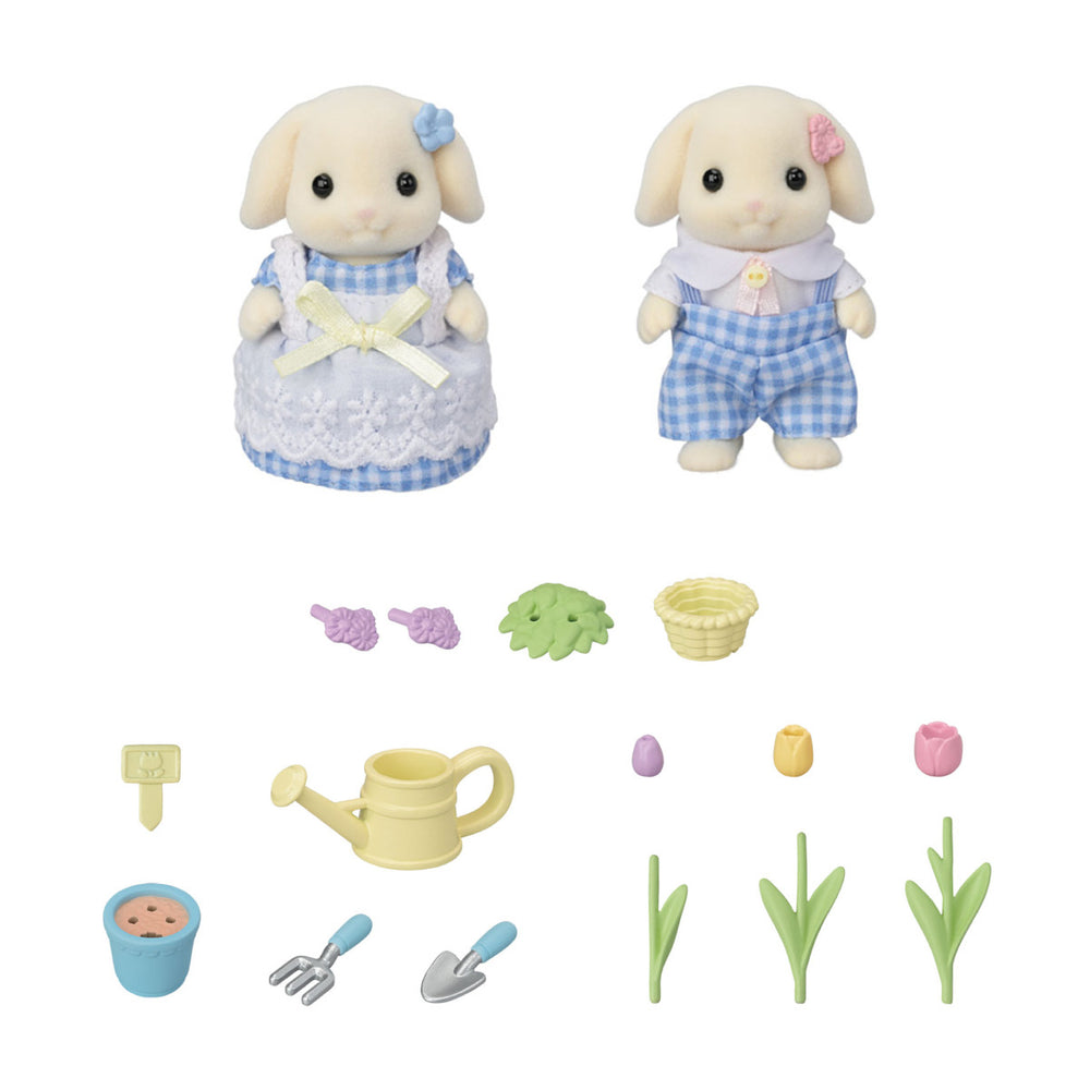 Calico Critters Blossom Gardening Set -Flora Rabbit Sister & Brother