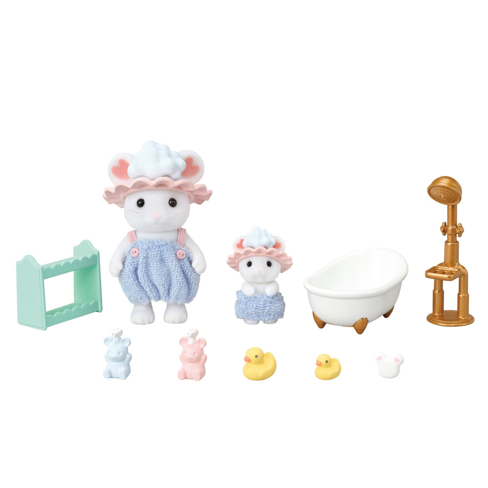 Calico Critters Bath Time Bubble Siblings