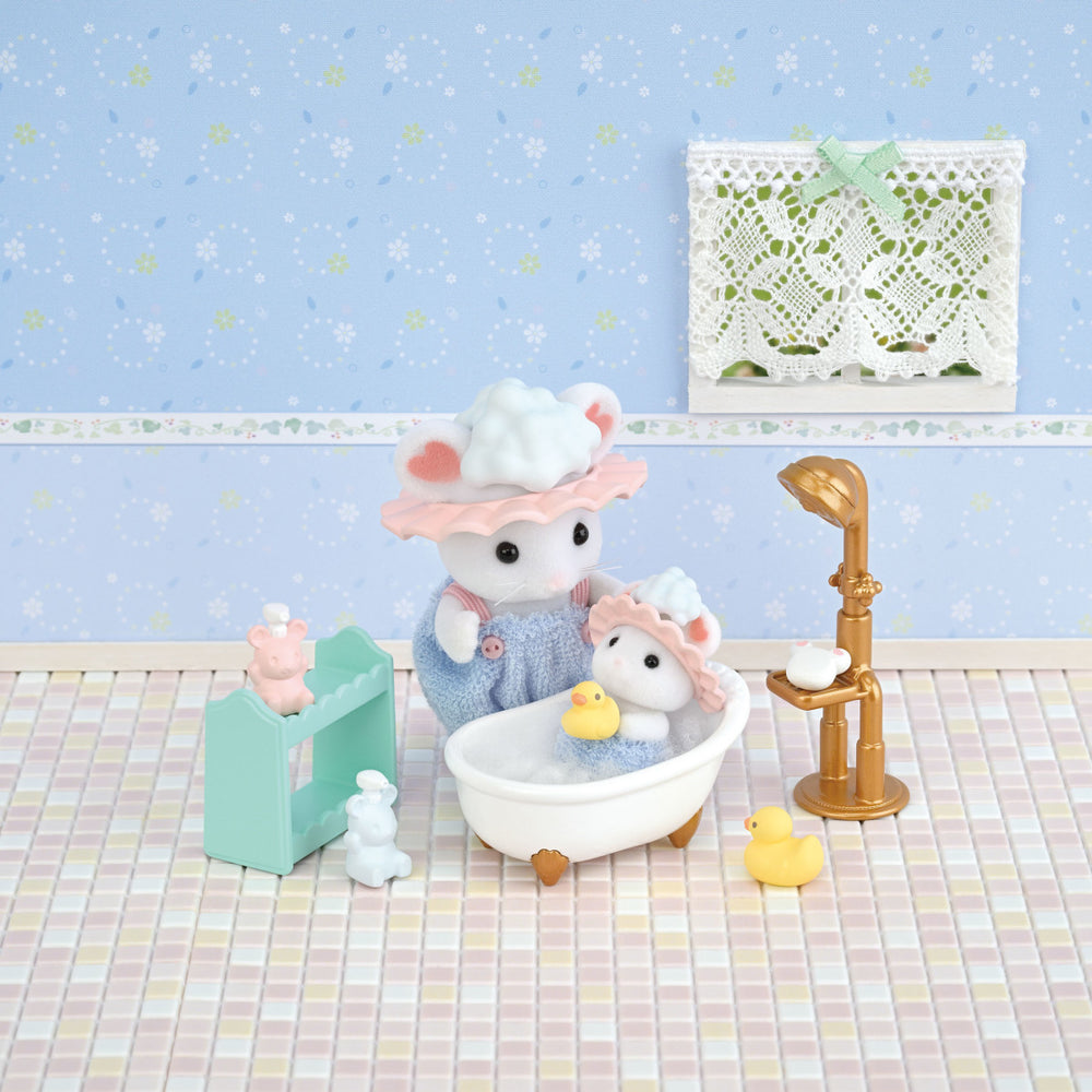 Calico Critters Bath Time Bubble Siblings