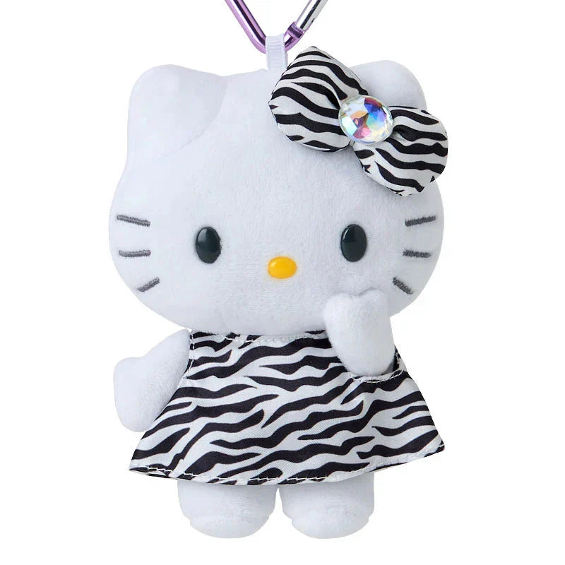 Hello Kitty Plush Keychain With Tail Zebra GOGO GAL Collection