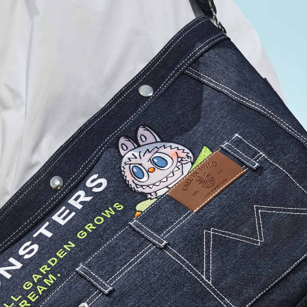 THE MONSTERS FALL IN WIILD SERIES-Denim Messenger Bag