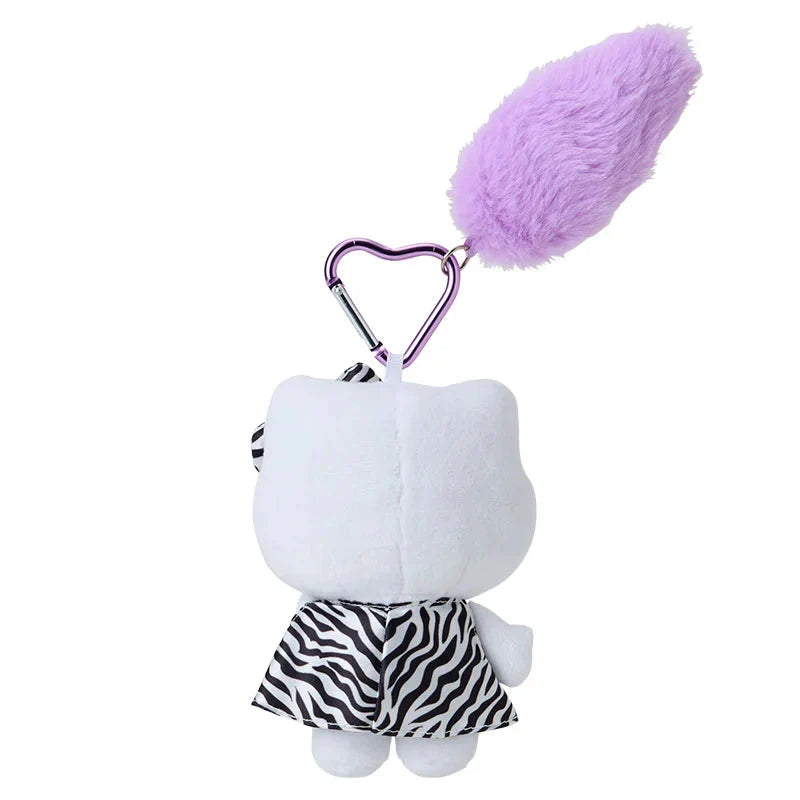 Hello Kitty Plush Keychain With Tail Zebra GOGO GAL Collection