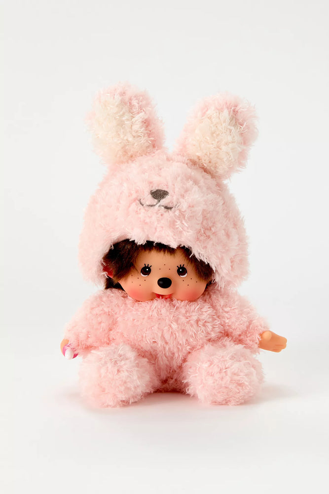 Sekiguchi Monchhichi Sitting Fluffy Rabbit Doll Plush