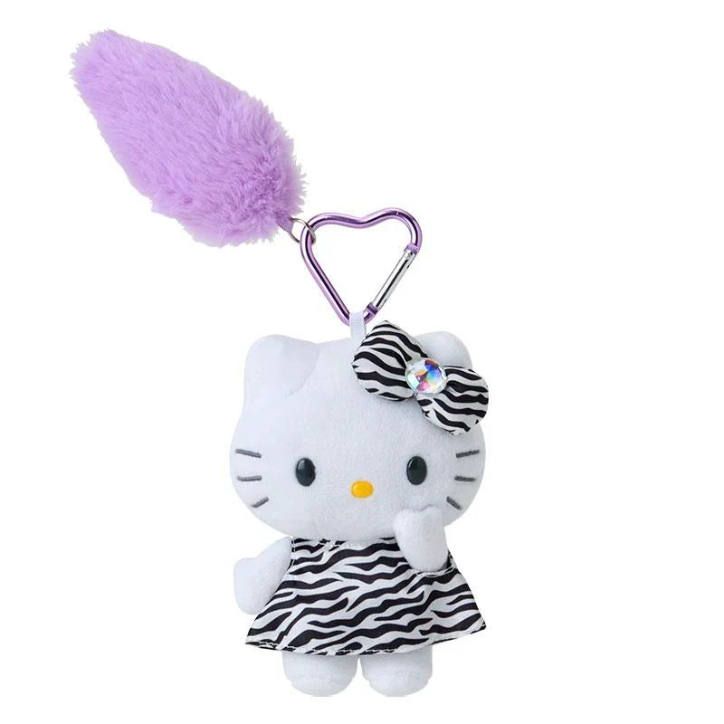 Hello Kitty Plush Keychain With Tail Zebra GOGO GAL Collection