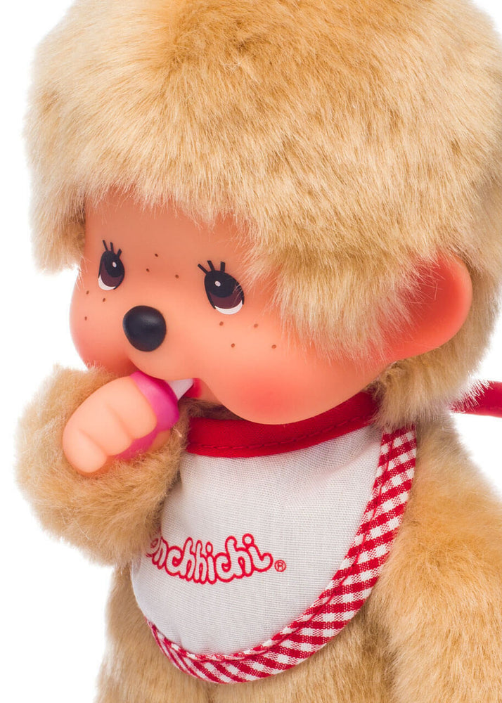 Monchhichi Beige Boy With Bib - Red/White