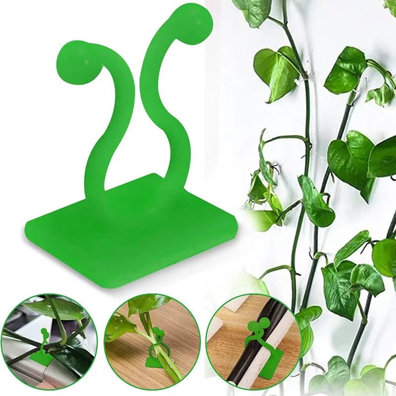 10/30/50Pcs Plant Climbing Wall Fixture Clips Rattan Vine Fixer Self-Adhesive Hook Invisible Garden Binding Clip Wall Stickyclip